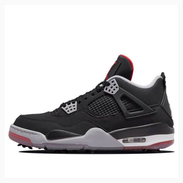 Nike Retro Golf Bred Tennarit Miesten Air Jordan 4 Mustat Punainen | JD-301XV