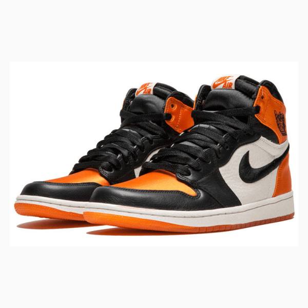 Nike Retro HI OG SL Satin - Shattered Backboard Koripallokengät Naisten Air Jordan 1 Mustat Oranssi | JD-873KZ