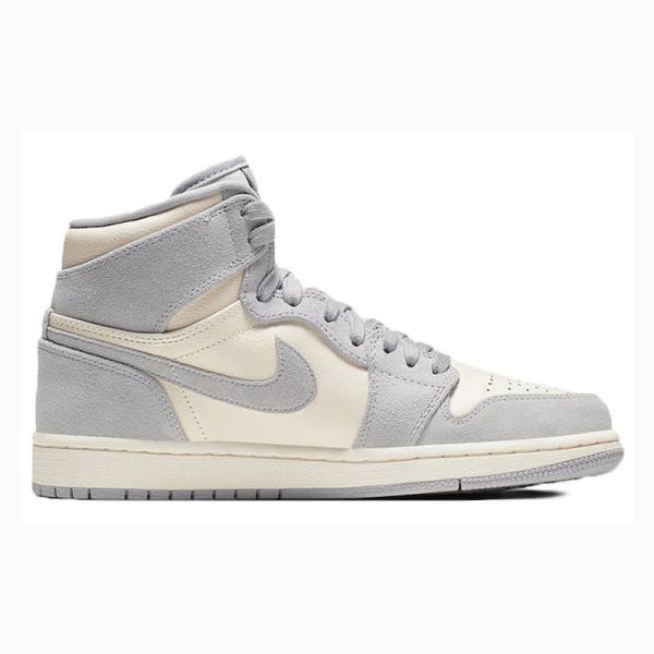 Nike Retro HI PRM Pale Ivory Koripallokengät Naisten Air Jordan 1 Kerma Sininen | JD-923OC