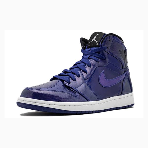 Nike Retro High Deep Royal Kiiltonahka Koripallokengät Miesten Air Jordan 1 Violetit | JD-732SA