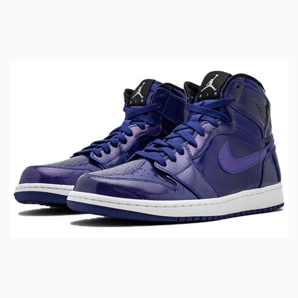 Nike Retro High Deep Royal Kiiltonahka Koripallokengät Miesten Air Jordan 1 Violetit | JD-732SA
