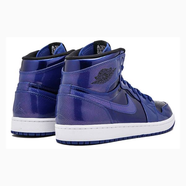 Nike Retro High Deep Royal Kiiltonahka Koripallokengät Miesten Air Jordan 1 Violetit | JD-732SA