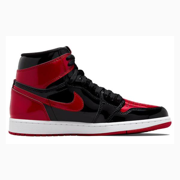Nike Retro High OG Bred Kiiltonahka Koripallokengät Miesten Air Jordan 1 Punainen Mustat | JD-250UV