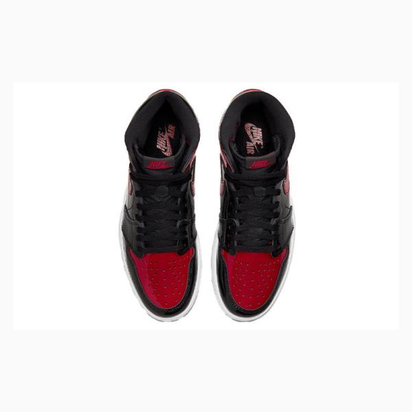 Nike Retro High OG Bred Kiiltonahka Koripallokengät Miesten Air Jordan 1 Punainen Mustat | JD-250UV
