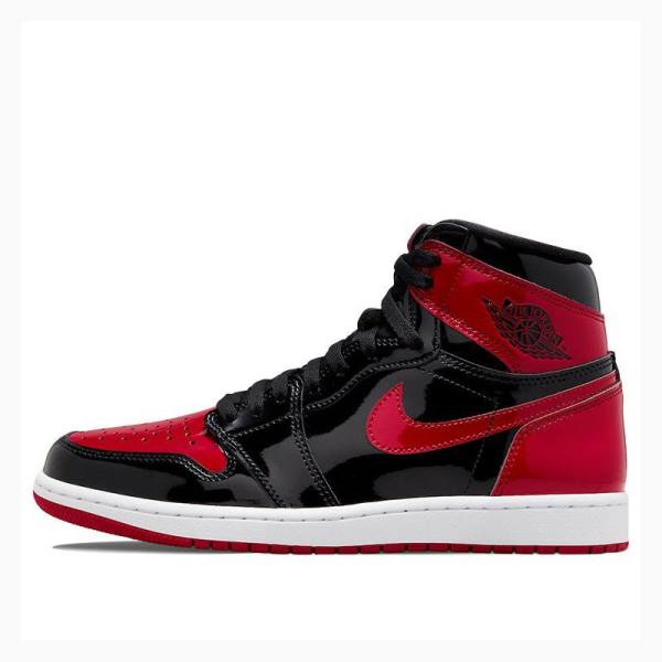 Nike Retro High OG Bred Kiiltonahka Koripallokengät Miesten Air Jordan 1 Punainen Mustat | JD-250UV