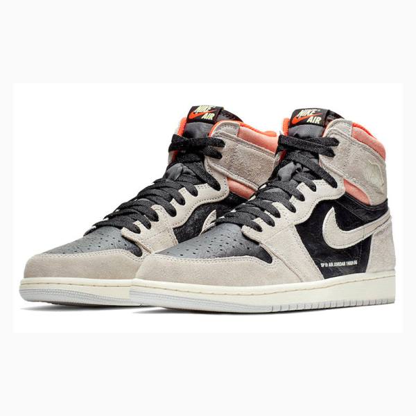 Nike Retro High OG Crimson Koripallokengät Miesten Air Jordan 1 Harmaat Mustat | JD-806MD