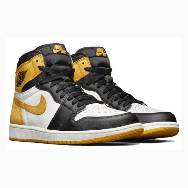 Nike Retro High OG Ochre Koripallokengät Miesten Air Jordan 1 Valkoinen Mustat Kultaiset | JD-945MY