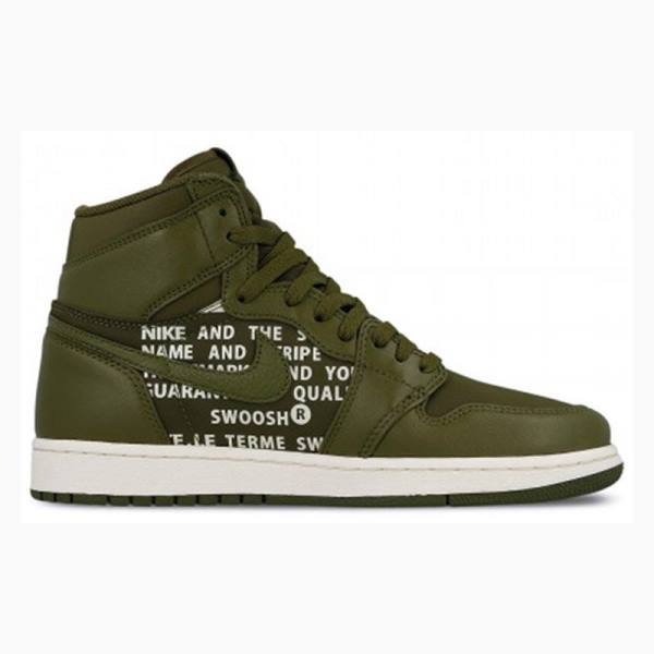 Nike Retro High OG Swoosh Koripallokengät Miesten Air Jordan 1 Oliivinvihreä | JD-976RG