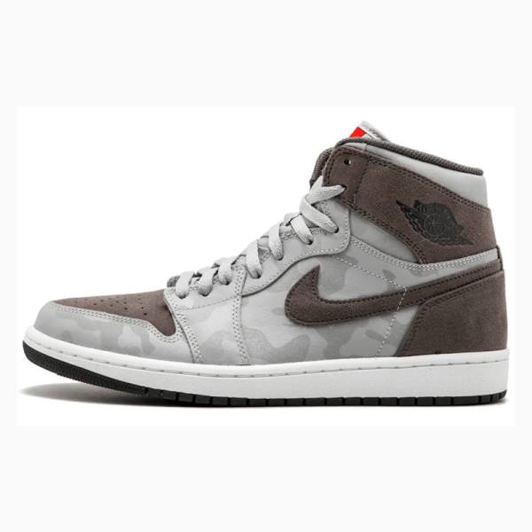 Nike Retro High Premium 'Grey Camo' Koripallokengät Miesten Air Jordan 1 Harmaat Ruskea | JD-750EL