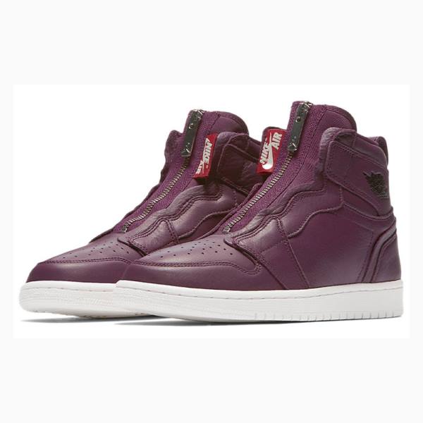 Nike Retro High Zip Bordeaux Koripallokengät Naisten Air Jordan 1 Violetit | JD-268BU