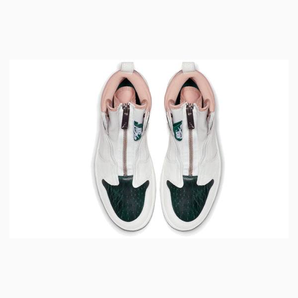Nike Retro High Zip 'Mystic Green' Koripallokengät Naisten Air Jordan 1 Vihreä Valkoinen | JD-581FR