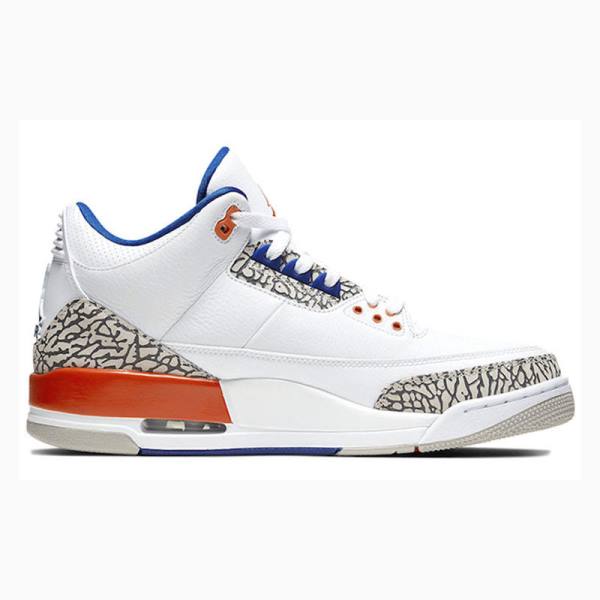 Nike Retro Knicks Koripallokengät Miesten Air Jordan 3 Valkoinen Harmaat Oranssi | JD-372BO