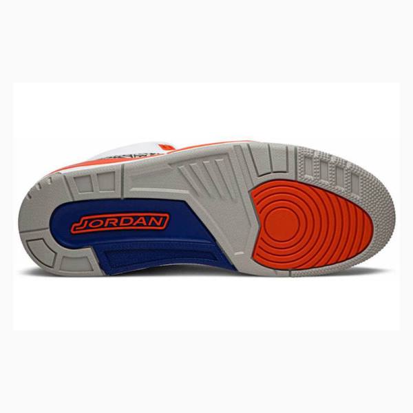 Nike Retro Knicks Koripallokengät Miesten Air Jordan 3 Valkoinen Harmaat Oranssi | JD-372BO