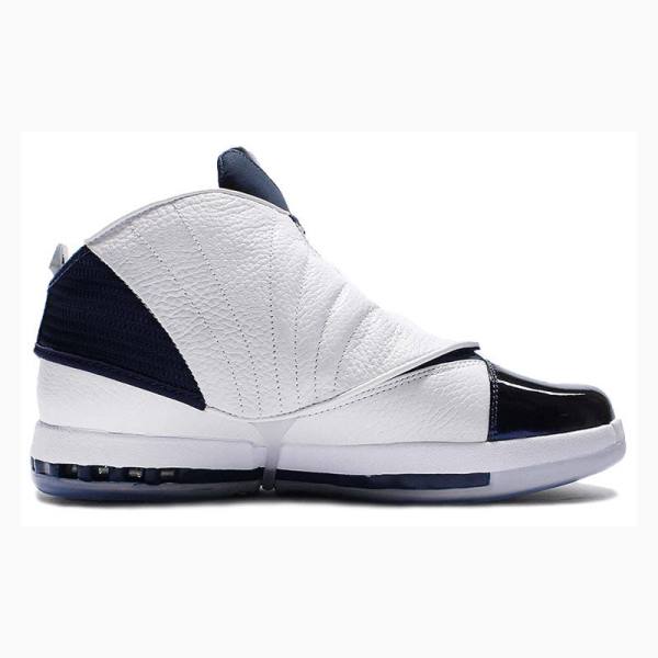 Nike Retro Koripallokengät Miesten Air Jordan 16 Valkoinen Laivastonsininen | JD-437ZG