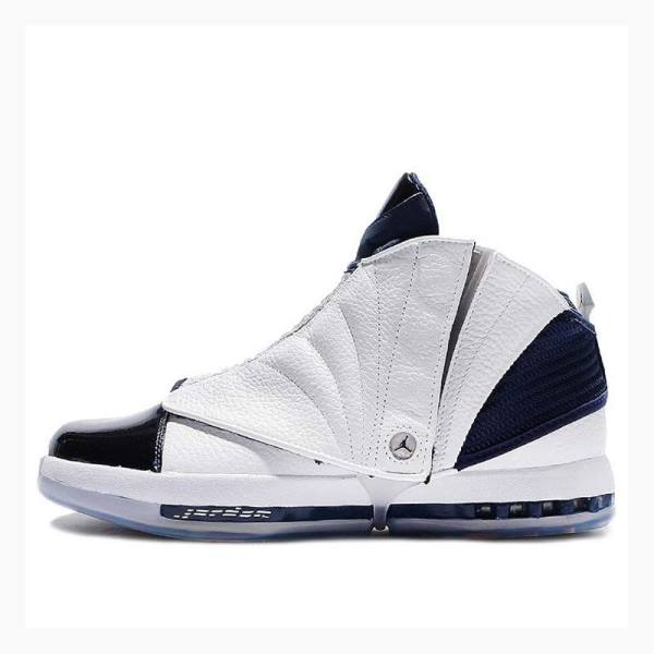 Nike Retro Koripallokengät Miesten Air Jordan 16 Valkoinen Laivastonsininen | JD-437ZG