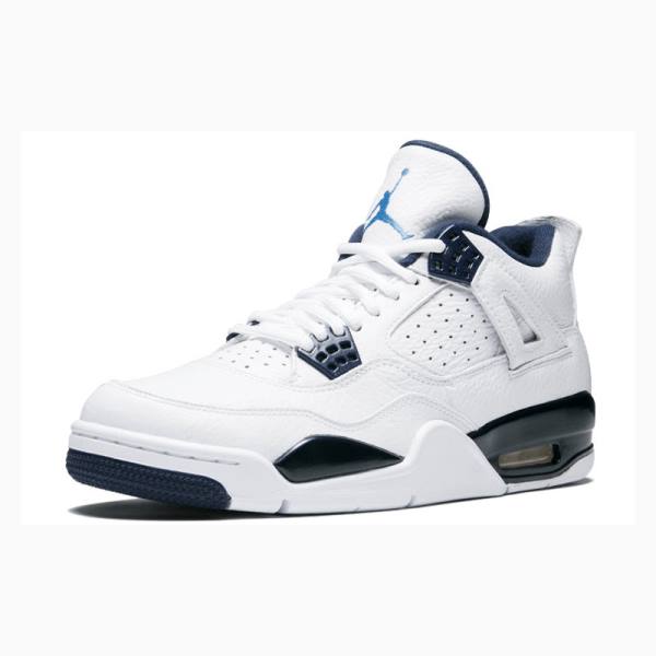 Nike Retro LS Legend Koripallokengät Miesten Air Jordan 4 Valkoinen Laivastonsininen | JD-865ZT