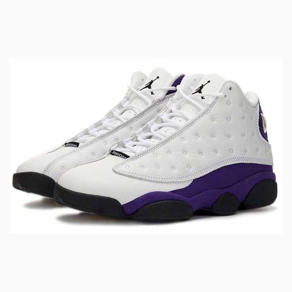 Nike Retro Lakers Koripallokengät Miesten Air Jordan 13 Valkoinen Violetit Mustat | JD-910IJ