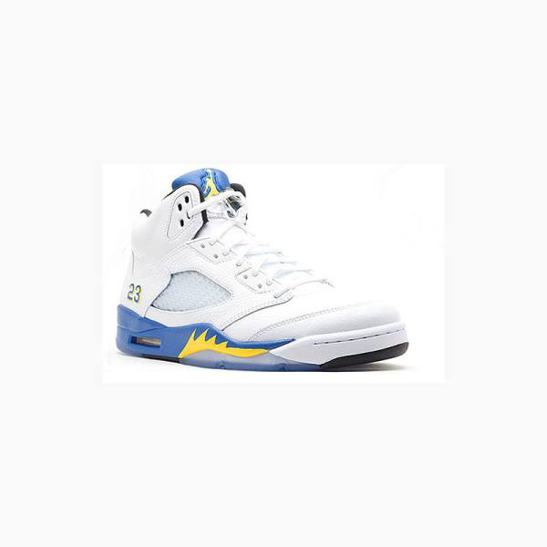 Nike Retro Laney Koripallokengät Miesten Air Jordan 5 Valkoinen Sininen | JD-294HL