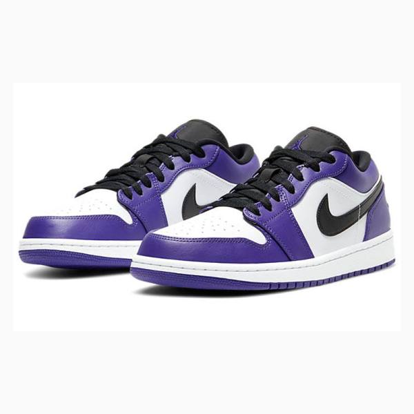 Nike Retro Low Court Tennarit Miesten Air Jordan 1 Violetit Mustat | JD-279UX