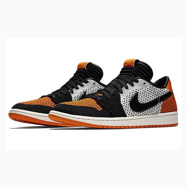 Nike Retro Low Flyknit Shattered Backboard Tennarit Miesten Air Jordan 1 Mustat Harmaat Oranssi | JD-806QF