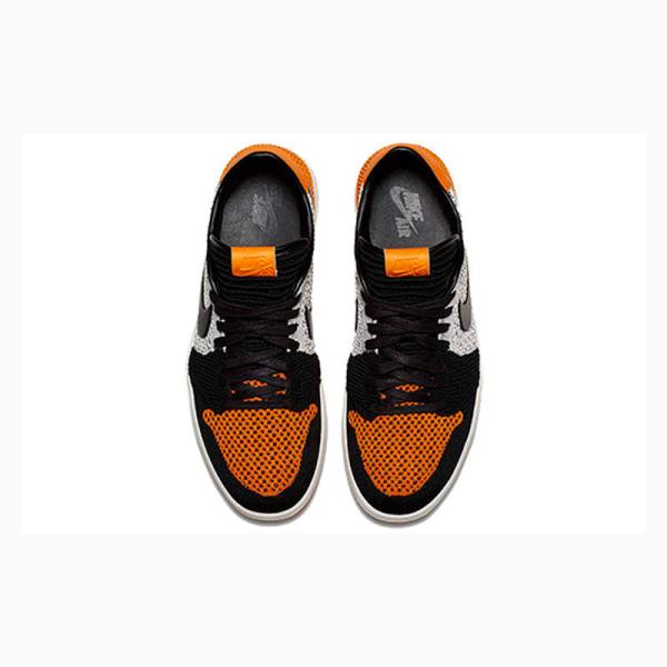 Nike Retro Low Flyknit Shattered Backboard Tennarit Miesten Air Jordan 1 Mustat Harmaat Oranssi | JD-806QF