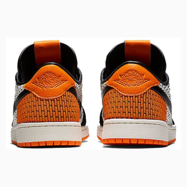 Nike Retro Low Flyknit Shattered Backboard Tennarit Miesten Air Jordan 1 Mustat Harmaat Oranssi | JD-806QF