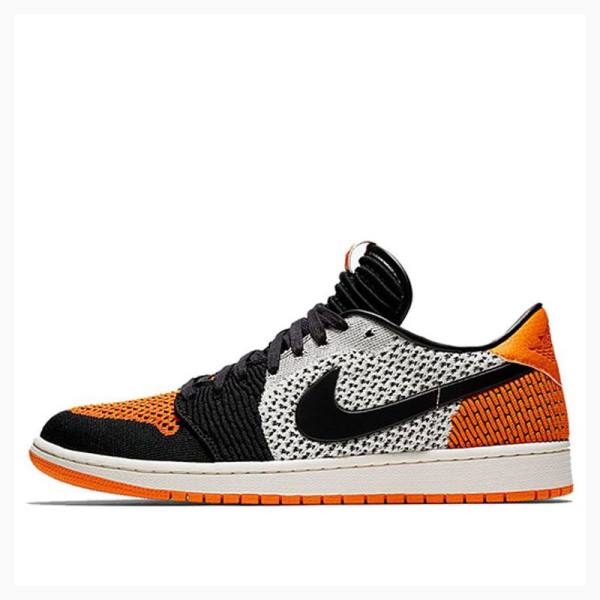 Nike Retro Low Flyknit Shattered Backboard Tennarit Miesten Air Jordan 1 Mustat Harmaat Oranssi | JD-806QF