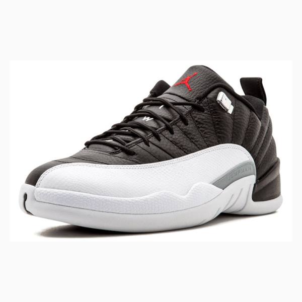 Nike Retro Low Playoffs Tennarit Miesten Air Jordan 12 Mustat Valkoinen | JD-279AF