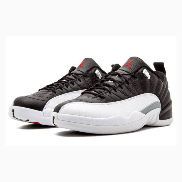 Nike Retro Low Playoffs Tennarit Miesten Air Jordan 12 Mustat Valkoinen | JD-279AF