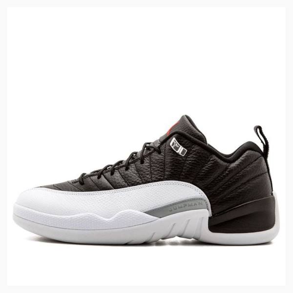 Nike Retro Low Playoffs Tennarit Miesten Air Jordan 12 Mustat Valkoinen | JD-279AF