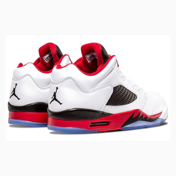 Nike Retro Low Tennarit Miesten Air Jordan 5 Valkoinen Punainen | JD-028VL