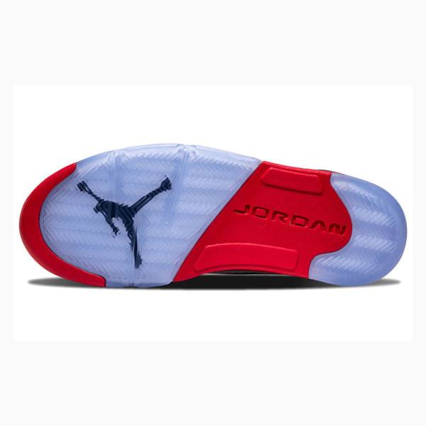 Nike Retro Low Tennarit Miesten Air Jordan 5 Valkoinen Punainen | JD-028VL