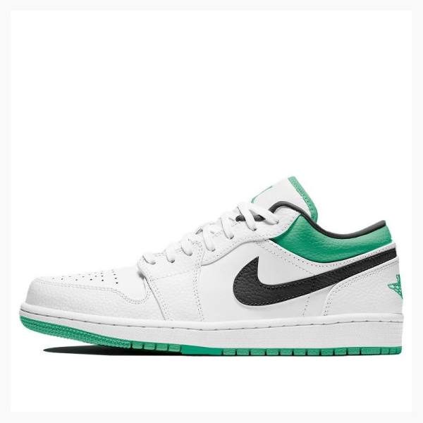 Nike Retro Low Tennarit Miesten Air Jordan 1 Valkoinen Vihreä Mustat | JD-295MZ