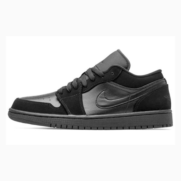 Nike Retro Low Tennarit Miesten Air Jordan 1 Mustat Hopea | JD-417GZ
