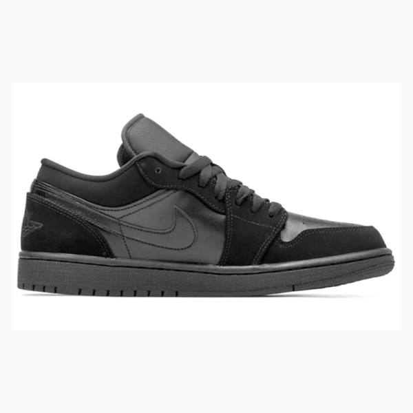 Nike Retro Low Tennarit Miesten Air Jordan 1 Mustat Hopea | JD-417GZ