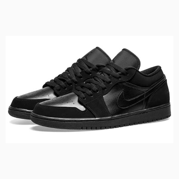 Nike Retro Low Tennarit Miesten Air Jordan 1 Mustat Hopea | JD-417GZ