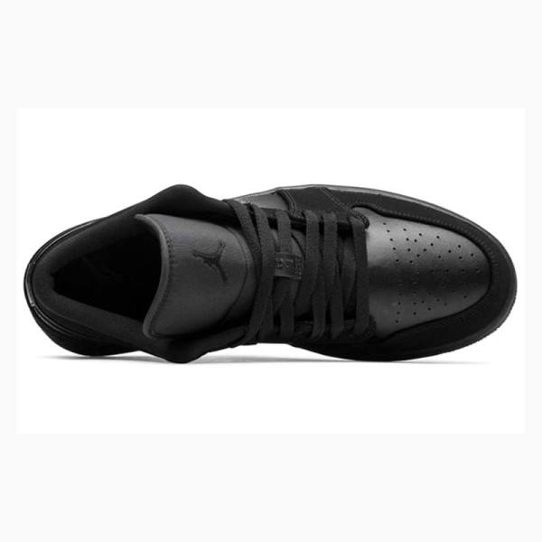 Nike Retro Low Tennarit Miesten Air Jordan 1 Mustat Hopea | JD-417GZ