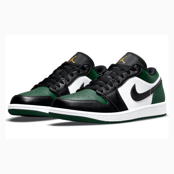 Nike Retro Low Tennarit Miesten Air Jordan 1 Mustat Valkoinen Vihreä | JD-502IF