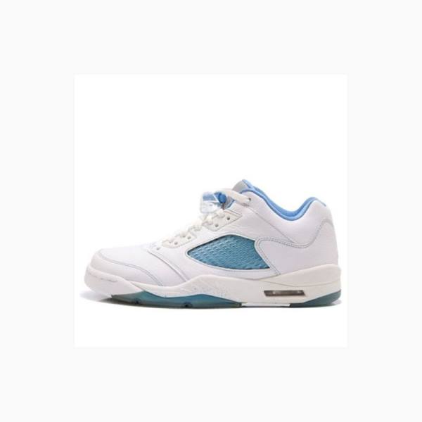 Nike Retro Low \'UNC\' Tennarit Naisten Air Jordan 5 Valkoinen Sininen | JD-704NH