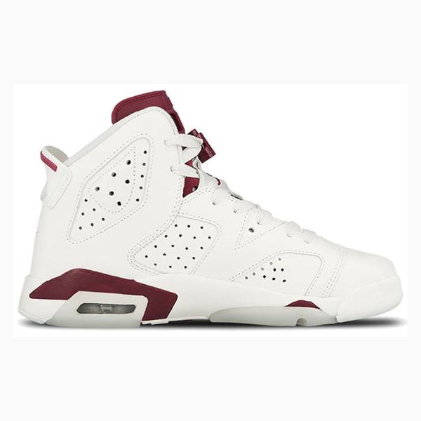 Nike Retro Maroon Koripallokengät Miesten Air Jordan 6 Valkoinen Punainen | JD-507WJ