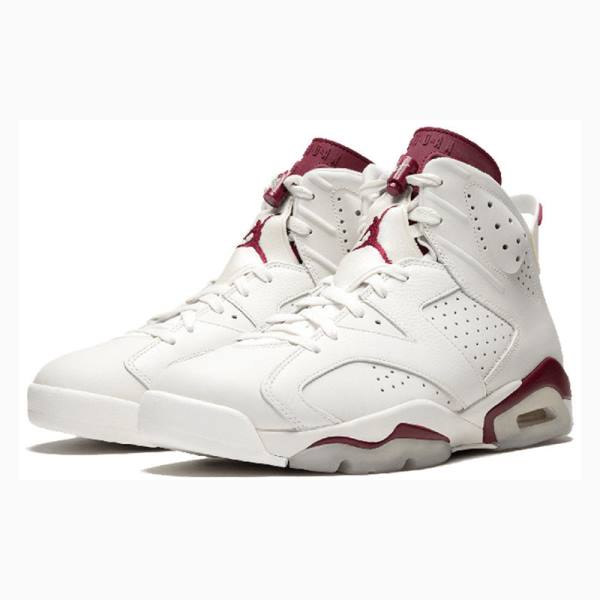Nike Retro Maroon Koripallokengät Miesten Air Jordan 6 Valkoinen Punainen | JD-507WJ
