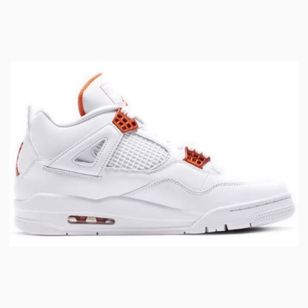 Nike Retro Metallic Pack Koripallokengät Miesten Air Jordan 4 Valkoinen Oranssi | JD-267JG
