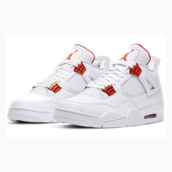 Nike Retro Metallic Pack Koripallokengät Miesten Air Jordan 4 Valkoinen Oranssi | JD-267JG