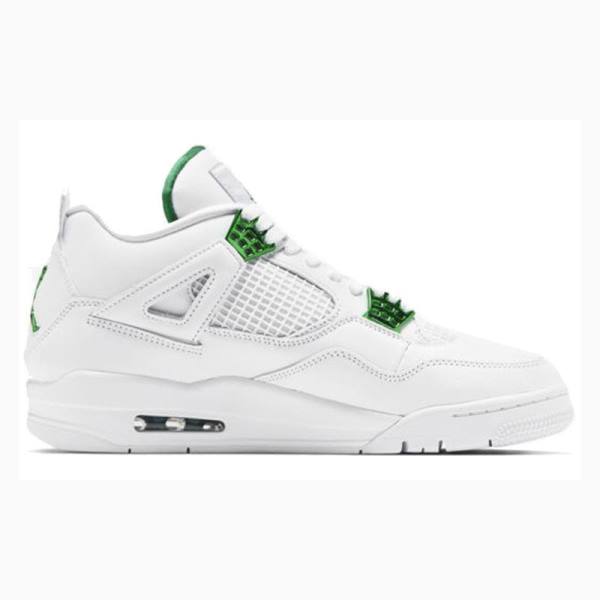 Nike Retro Metallic Pack Koripallokengät Miesten Air Jordan 4 Valkoinen Vihreä | JD-691EA