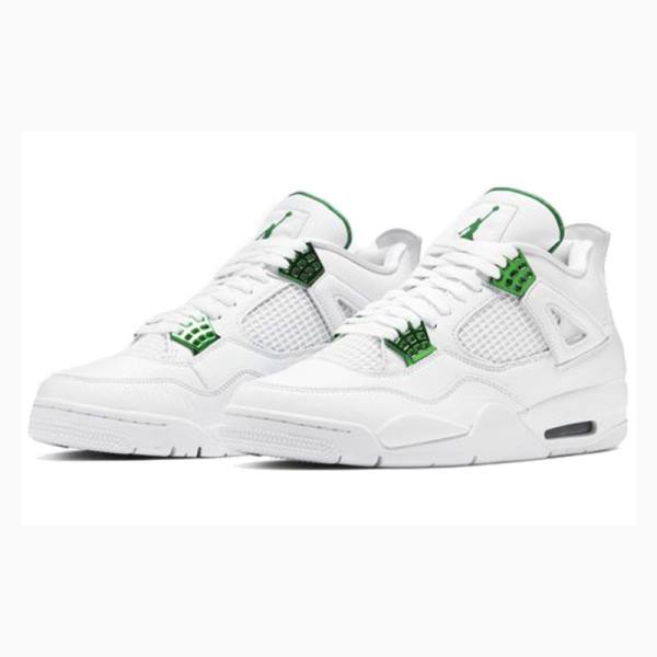 Nike Retro Metallic Pack Koripallokengät Miesten Air Jordan 4 Valkoinen Vihreä | JD-691EA