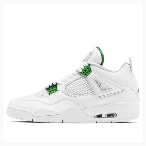 Nike Retro Metallic Pack Koripallokengät Miesten Air Jordan 4 Valkoinen Vihreä | JD-691EA