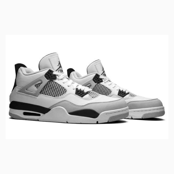Nike Retro Military Black Koripallokengät Miesten Air Jordan 4 Valkoinen Hopea | JD-384DW