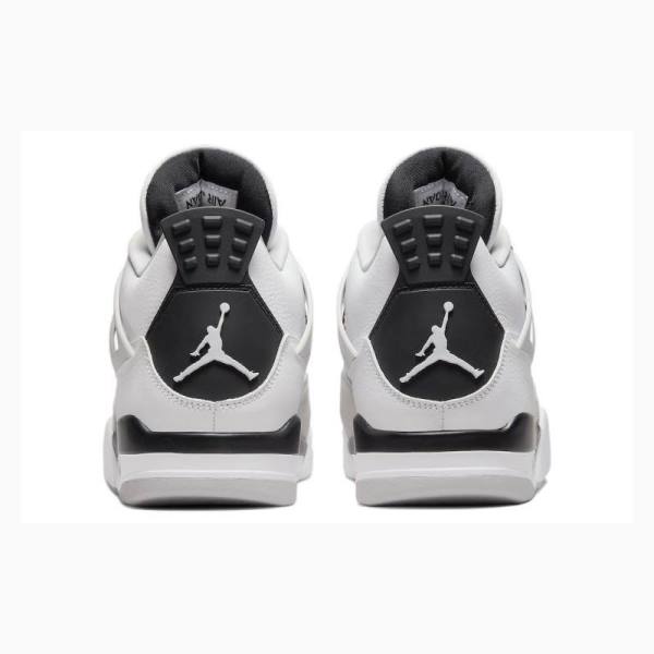 Nike Retro Military Black Koripallokengät Miesten Air Jordan 4 Valkoinen Hopea | JD-384DW