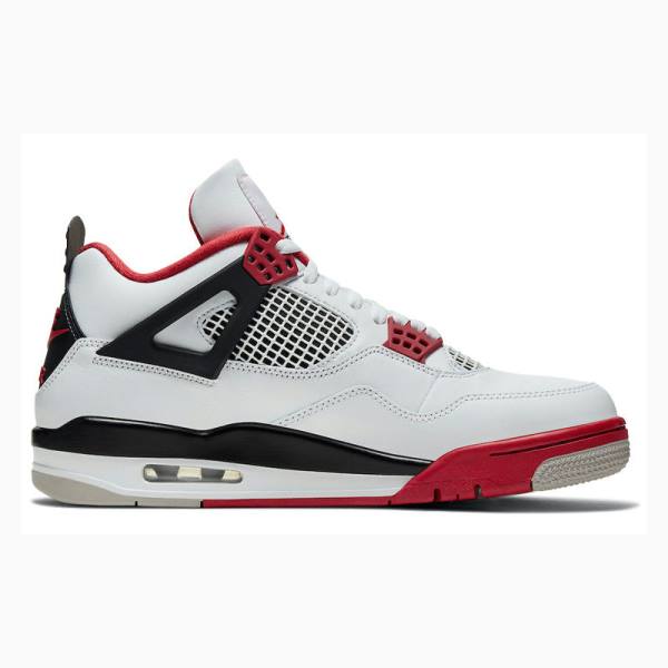 Nike Retro OG Fire Red Koripallokengät Miesten Air Jordan 4 Valkoinen Punainen | JD-370FP