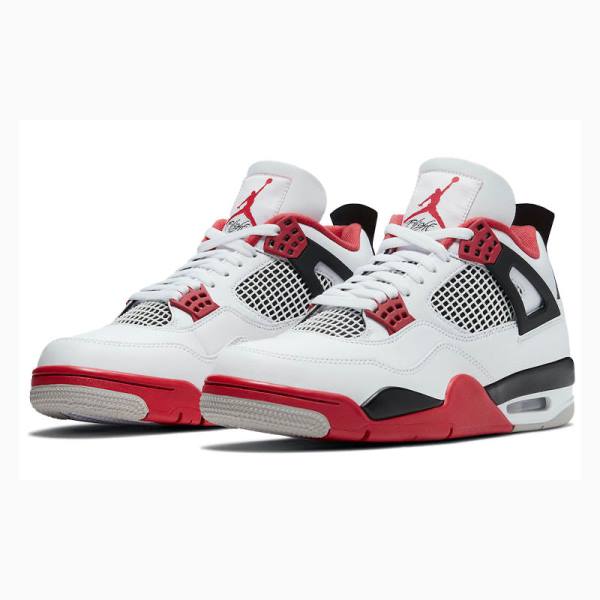 Nike Retro OG Fire Red Koripallokengät Miesten Air Jordan 4 Valkoinen Punainen | JD-370FP